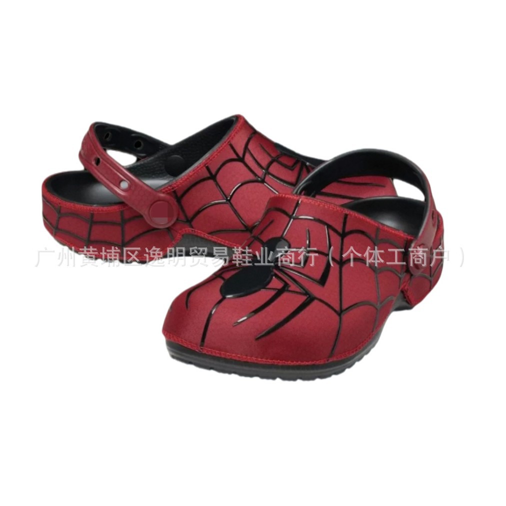 Men Shoes Red Tape - صندل سبايدرمان مطبوع أحمر وأسود من