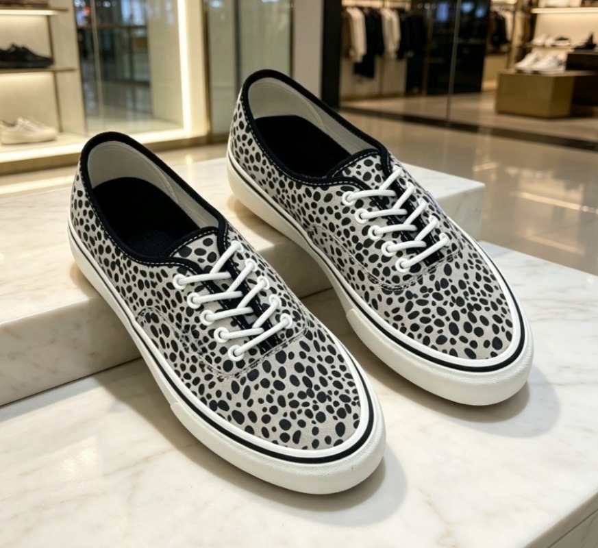 Men'S Shoes Black And White - أحذية تزلج منخفضة الارتفاع من الجلد